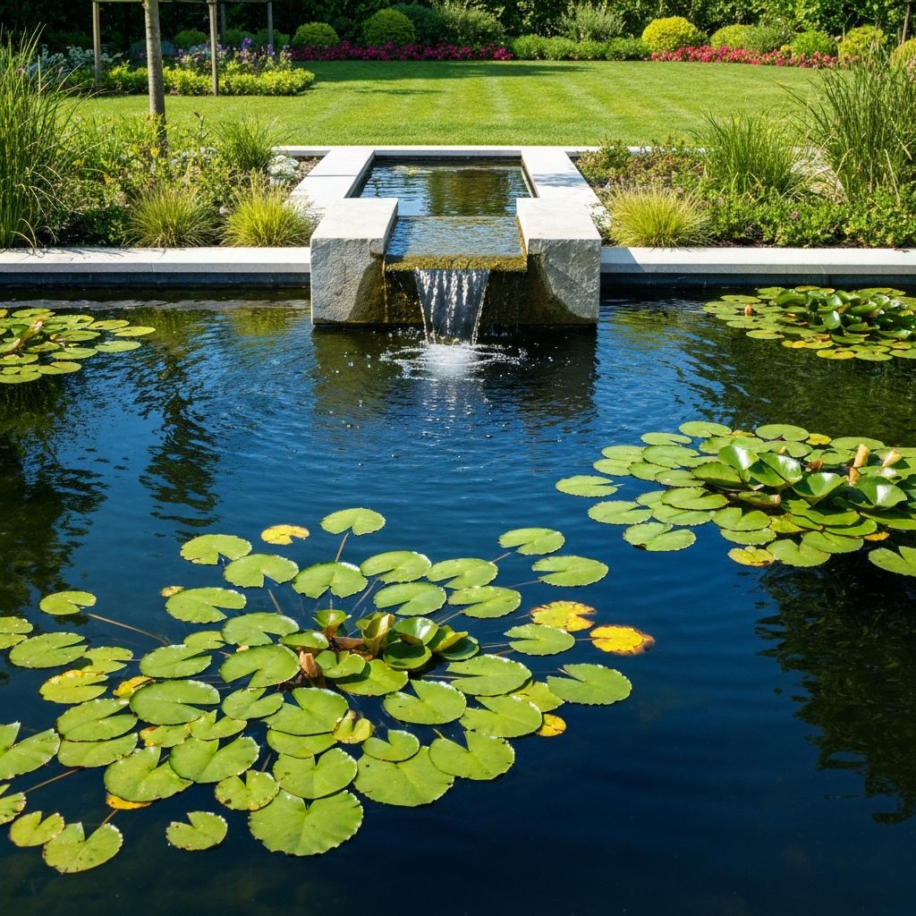 Koi Pond with Water Lilies